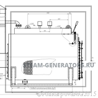 Чертеж парового котла на угле 500 кг/ч вид 2