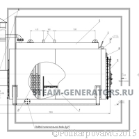 Чертеж парового котла на угле 700 кг/ч вид 2