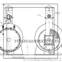 Чертеж парового котла на дизеле 500 кг/ч вид 2
