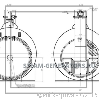 Чертеж парового котла на газе 1000 кг/ч вид 2
