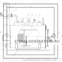 Чертеж парового котла на газе 300 кг/ч
