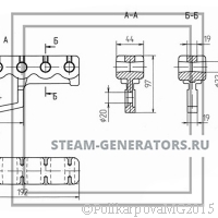 Чертеж держателя среднего Т 220.13.004