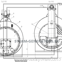 Чертеж угольного парогенератора 1000 кг/ч вид 2