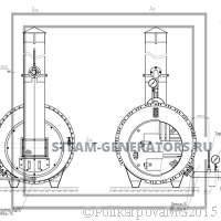Чертеж угольного парогенератора 300 кг/ч вид 2