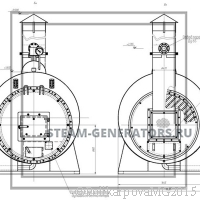 Чертеж угольного парогенератора 500 кг/ч вид 2