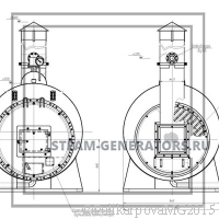 Чертеж угольного парогенератора 700 кг/ч вид 2