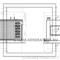Чертеж водогрейного газового котла 1 МВт вид 2