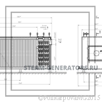 Чертеж водогрейного газового котла 1,2 МВт вид 2