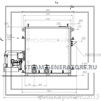 Чертеж водогрейного газового котла 1,6 МВт