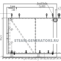 Чертеж водогрейного газового котла 800 кВт
